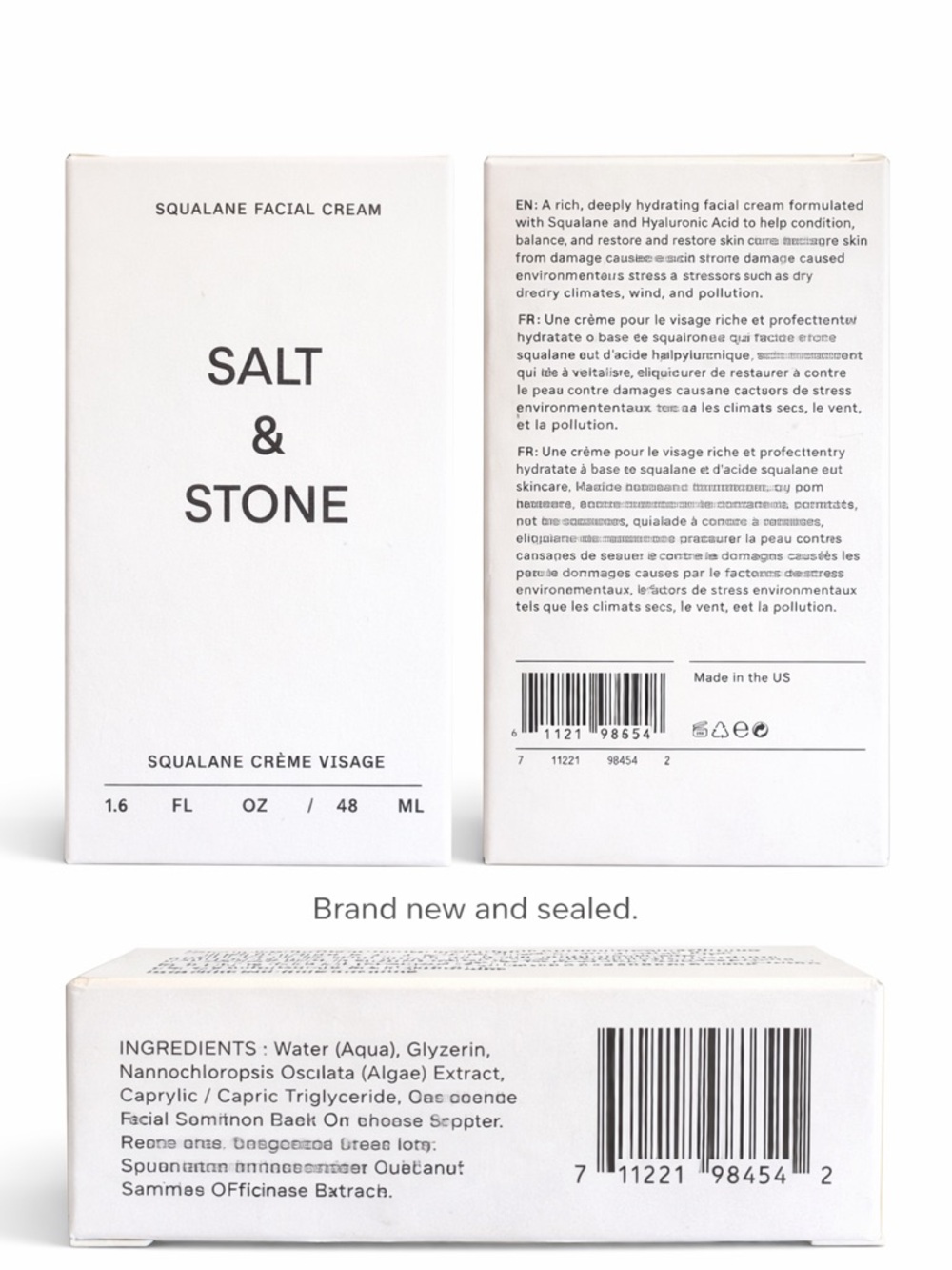 Salt & Stone Squalane Facial Cream 1.6oz NEW Sealed Hydrating Face Moisturizer